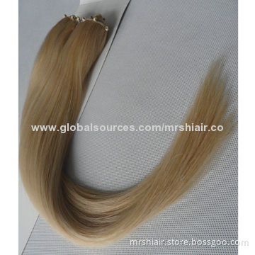 20-inch 16# Light Brown Straight Weighs 100g Malaysian Micro Ez Weft Hair